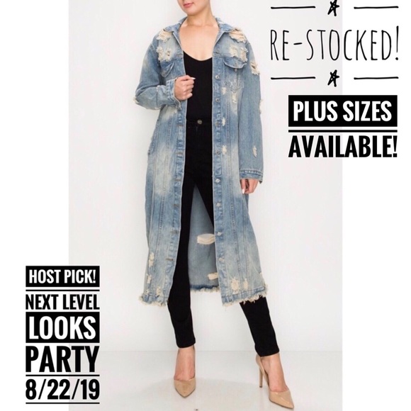 plus size denim duster